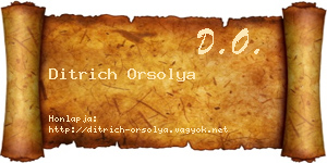 Ditrich Orsolya névjegykártya